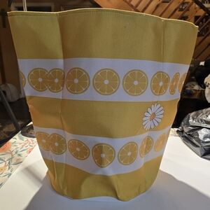 Unk Yellow Citrus Print Storage Bin